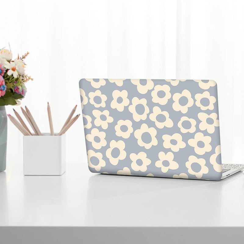 Lauspuck 12 13 13.3 14 15 15.4 15.6 inch Laptop Skin Sticker Protector Cover Decal, Blue Flower Laptop Notebook Vinyl Skin Sticker Cover Personalized Soft Art Case - Image 4